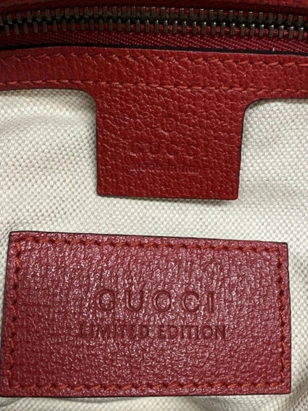GUCCI Bosco 473887 Beige Red Multi CG Supreme Canvas Leather Suede - Tote Bag - Picture 13 of 15
